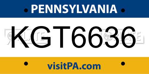 KGT6636 Pennsylvania License Plate
