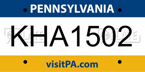 KHA1502 Pennsylvania License Plate