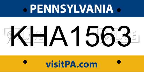 KHA1563 Pennsylvania License Plate