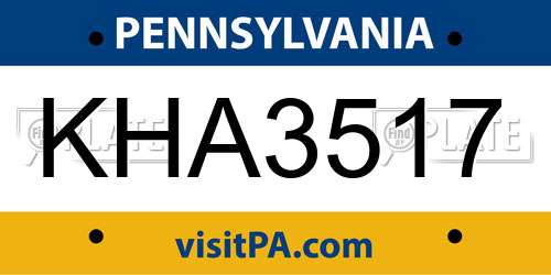 KHA3517 Pennsylvania License Plate