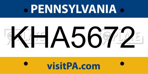 KHA5672 Pennsylvania License Plate