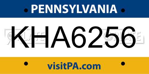 KHA6256 Pennsylvania License Plate