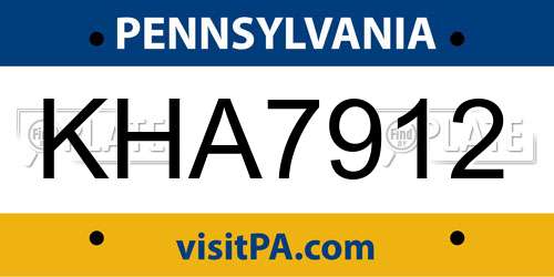 KHA7912 Pennsylvania License Plate