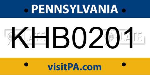 KHB0201 Pennsylvania License Plate