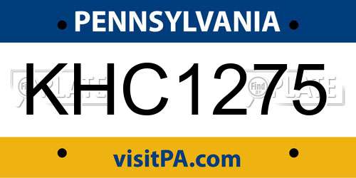 KHC1275 Pennsylvania License Plate