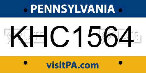 KHC1564 Pennsylvania License Plate