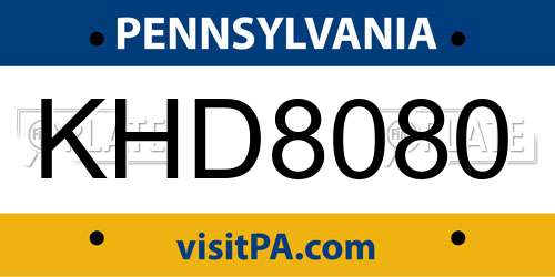 KHD8080 Pennsylvania License Plate