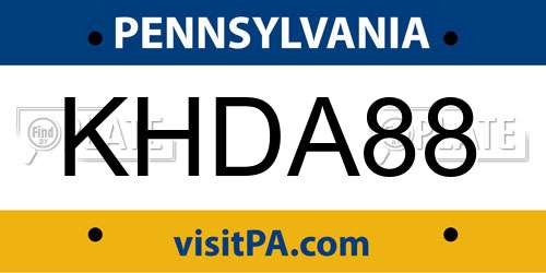 KHDA88 Pennsylvania License Plate