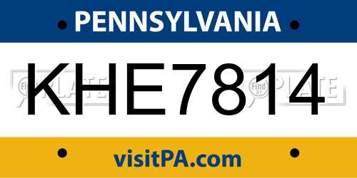 KHE7814 Pennsylvania License Plate