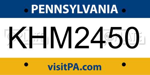 KHM2450 Pennsylvania License Plate