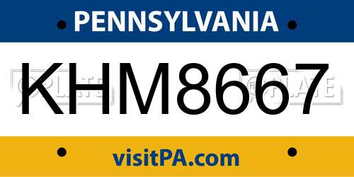 KHM8667 Pennsylvania License Plate
