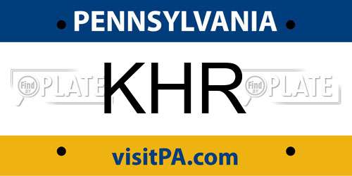 KHR Pennsylvania License Plate