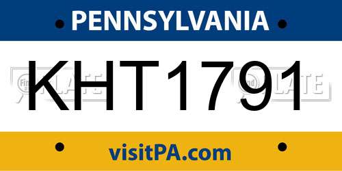 KHT1791 Pennsylvania License Plate