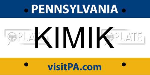 KIMIK Pennsylvania License Plate