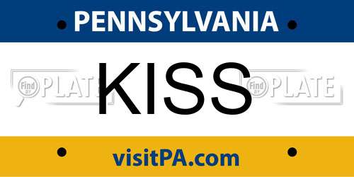 KISS Pennsylvania License Plate