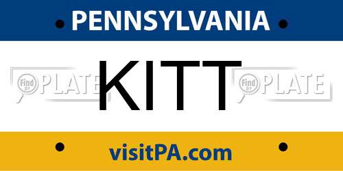 KITT Pennsylvania License Plate