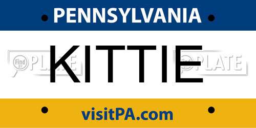 KITTIE Pennsylvania License Plate