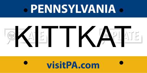 KITTKAT Pennsylvania License Plate