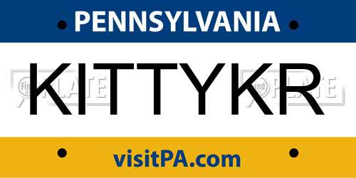 KITTYKR Pennsylvania License Plate