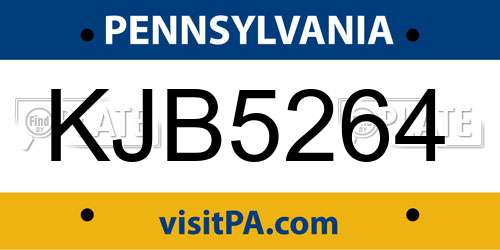 KJB5264 Pennsylvania License Plate