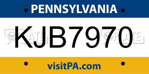 KJB7970 Pennsylvania License Plate