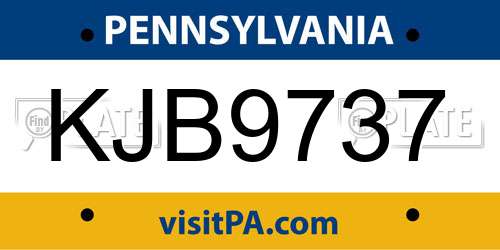 KJB9737 Pennsylvania License Plate