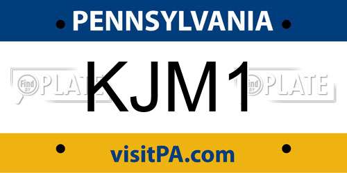 KJM1 Pennsylvania License Plate