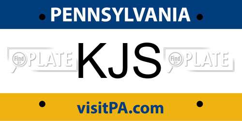 KJS Pennsylvania License Plate