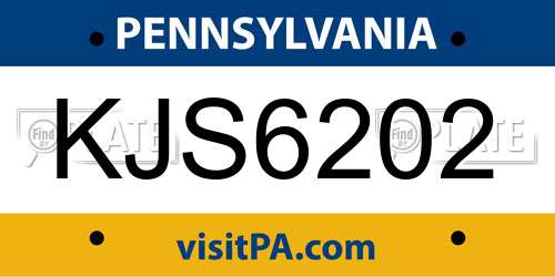 KJS6202 Pennsylvania License Plate