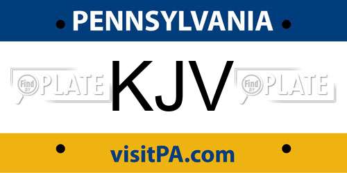 KJV Pennsylvania License Plate