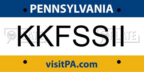 KKFSSII Pennsylvania License Plate