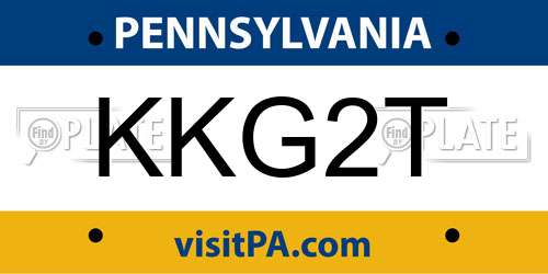 KKG2T Pennsylvania License Plate