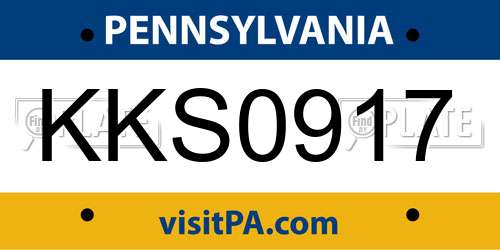 KKS0917 Pennsylvania License Plate