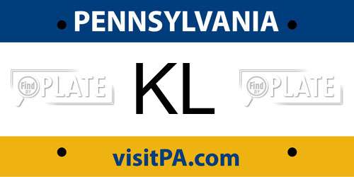 KL Pennsylvania License Plate