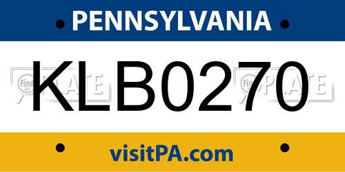 KLB0270 Pennsylvania License Plate