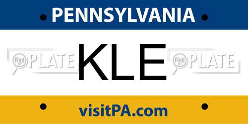 KLE Pennsylvania License Plate