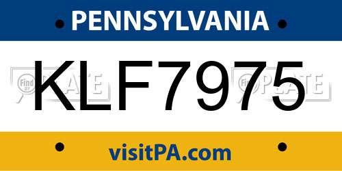 KLF7975 Pennsylvania License Plate