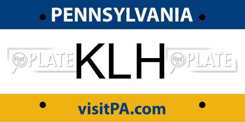 KLH Pennsylvania License Plate
