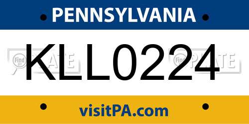 KLL0224 Pennsylvania License Plate