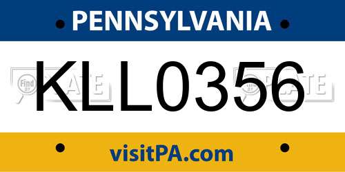 KLL0356 Pennsylvania License Plate