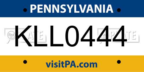 KLL0444 Pennsylvania License Plate