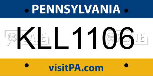 KLL1106 Pennsylvania License Plate