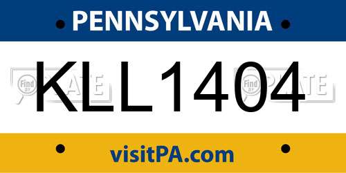 KLL1404 Pennsylvania License Plate