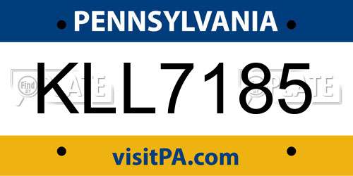KLL7185 Pennsylvania License Plate