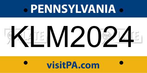 KLM2024 Pennsylvania License Plate