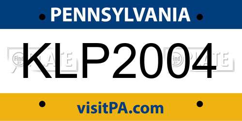 KLP2004 Pennsylvania License Plate
