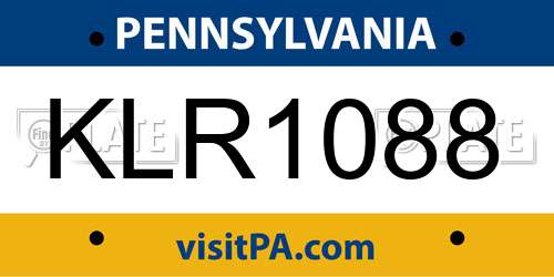 KLR1088 Pennsylvania License Plate