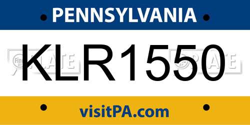 KLR1550 Pennsylvania License Plate
