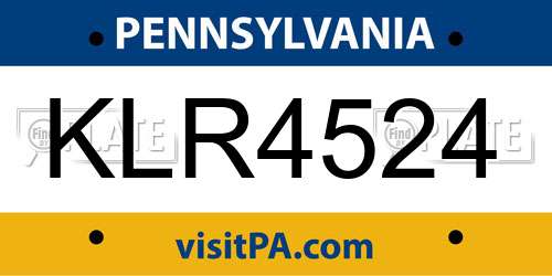 KLR4524 Pennsylvania License Plate