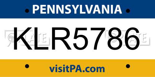 KLR5786 Pennsylvania License Plate